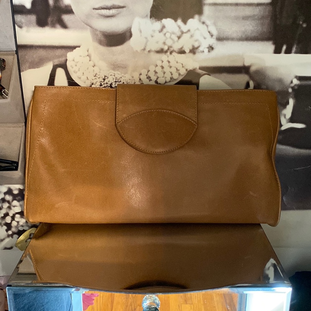 Valentino Brown Leather Clutch Bag